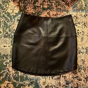 Lulu's Faux Leather Black Mini Skirt